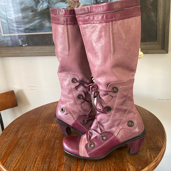 SOLD on EB. Eject Made in Portugal High Rose Pink Boots Genuine Leather - Picture 1 of 10
